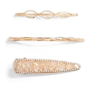 BP Multi Crystal Set Of 3 Hair Clips